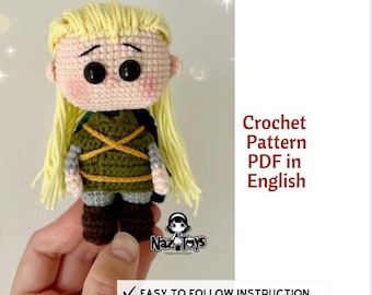 Padrão de amigurumi de crochê Legolas: estilo Funko Pop (download em PDF)