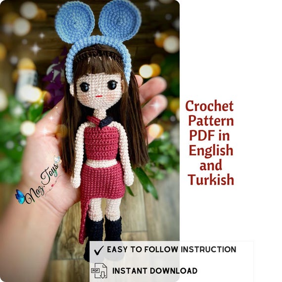 Crochet Blackpink Jennie Doll Pattern, Amigurumi Look Alike (PDF