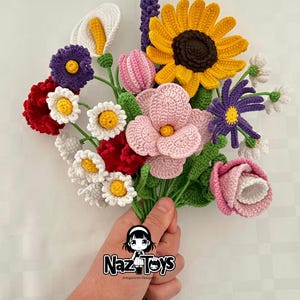 Flor de crochet 11 en 1, Patrón de crochet fácil, Patrón de flor en PDF, Flor de crochet, Ramo de flores de crochet, Regalos para el Día de la Madre