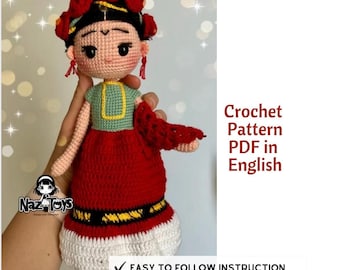 Crochet Frida Doll Pattern (English Pattern)
