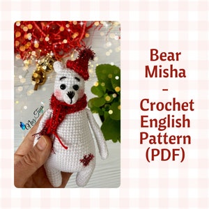 Crochet Polar Bear, Pattern For Christmas, Bear PDF English, Crochet Christmas Gift, Easy Crochet, Animal Pattern, Amigurumi Animal, Diy