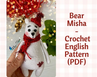 Wzór na szydełkowego niedźwiedzia polarnego: Misha Amigurumi Animal (PDF English)