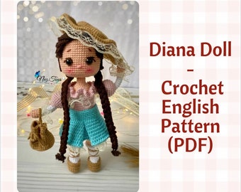 Amigurumi Crochet Diana Doll Pattern English Pdf, Amigurumi doll, Amigurumi pattern, Crochet, Crochet doll,Diana doll, easy crochet pattern