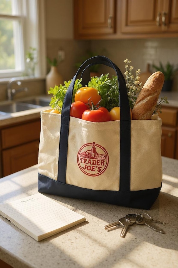 TRADER JOE’S Canvas Grocery Bag Size M New w/ tags - image 1