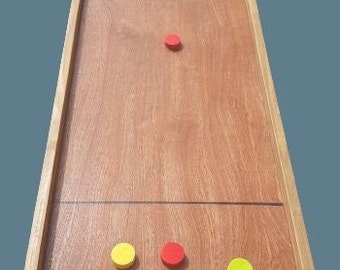 Houten jeu de boules-puck van 120 bij 40 cm, ideaal om te vieren met vrienden en familie, ambachtelijk, handgemaakt