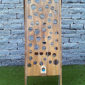 Wooden path to explore, peg board, Gruyère board, handmade Koh Lanta game
