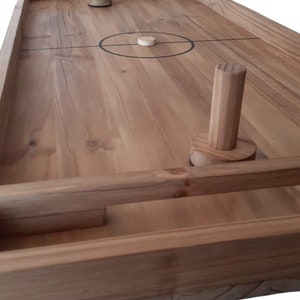 Air hockey bois table à glisser jeu du palet 120 par 50 cm idéal pour faire la fête entre amis et en famille, artisanal, fait main image 4