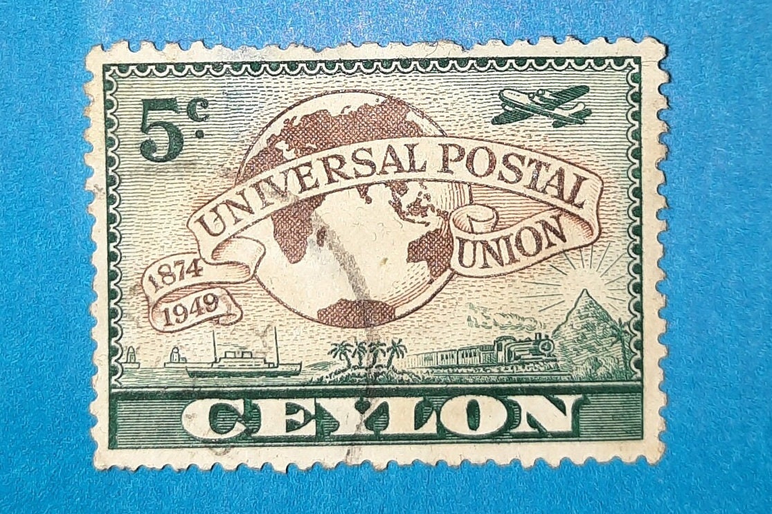 1949 Ceylon,5c Stamp.the 75th Anniversary of the UPU . - Etsy