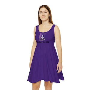 Ladies purple shop church dresses