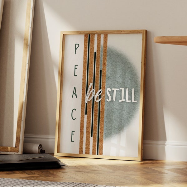 Peace Be Still | Mark 4:39 | Christian Wall Art, Christian Home Decor, Printed & Shipped, Abstract Christian Decor, Jesus Wall Print, Gift