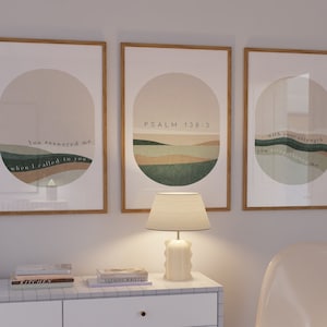 Salmo 138 Set di 3/ Stampa murale cristiana, Arredamento per la casa cristiano, Stampato e spedito, Arredamento cristiano moderno, Regalo di arredamento cristiano