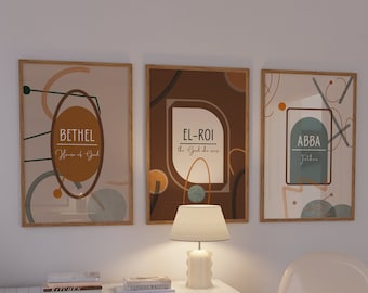 EL Christian Wall Art Print Set: Modern Bible Decor
