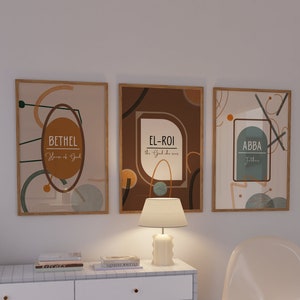 EL - Set of 3| Christian Wall Print, Christian Home Decor, Printed & Shipped, Modern Christian Decor, Christian Gift, Bible Print
