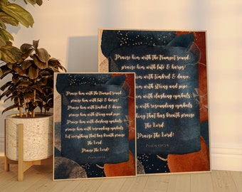Psalm 150 Bible Verse Wall Art: Modern Christian Home Decor