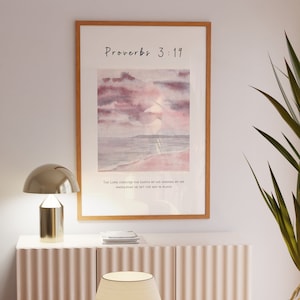 Proverbs 3:19 Collection Bible Verse Wall Art| Christian Wall Print, Christian Home Decor, Printed & Shipped, Modern Christian Prints, Gift