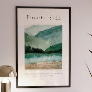 Proverbs 8:35 Collection Bible Verse Wall Art| Christian Wall Print, Christian Home Decor, Printed & Shipped, Modern Christian Prints, Gift