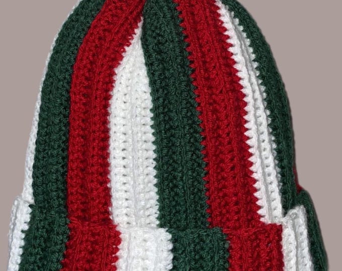 Multi Color Crochet Ribbed Beanie