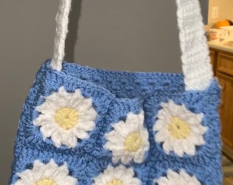 Square Daisy Tote Bag