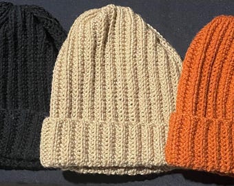 Crochet Ribbed Beanie