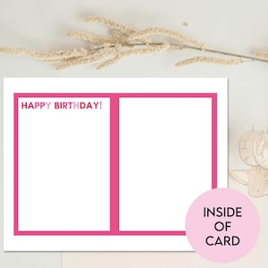 Printable Pink Flower Birthday Card | Digital Birthday Card | Floral ...