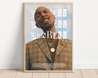 Pharell Williams-poster I Pharell Williams-albumkunst I Pharell Williams Happy-poster I digitale printposter I muurkunst I DIGITALE DOWNLOAD