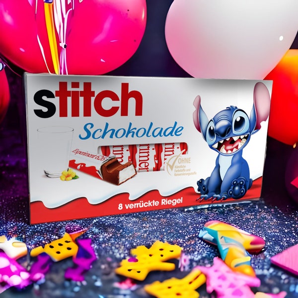 3x stickers for children's chocolate (100g / 8 bars) | Motif: | Lilo & Stitch [100,219]
