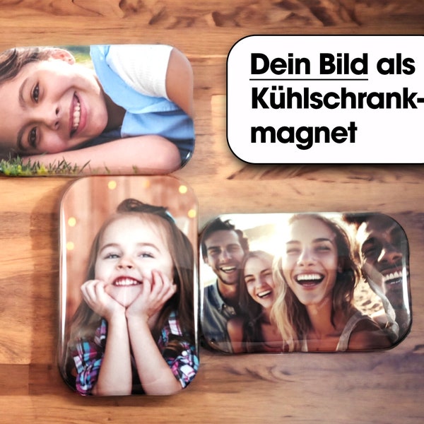 3x Kühlschrankmagnete mit Deinem Motiv! Individueller Kühlschrankmagnet personalisiert, für Hochzeit, Geburtstag oder als Kundengeschenk