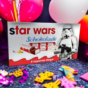 3x sticker for children's chocolate (100g / 8 bars) | Motive: Star Wars - Stormtrooper [100.029]