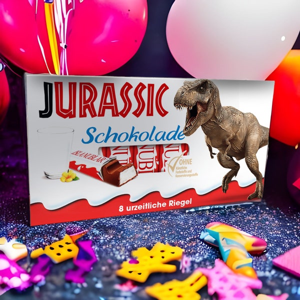 3x stickers for children's chocolate (100g / 8 bars) | Theme: Jurassic Park [100.247]