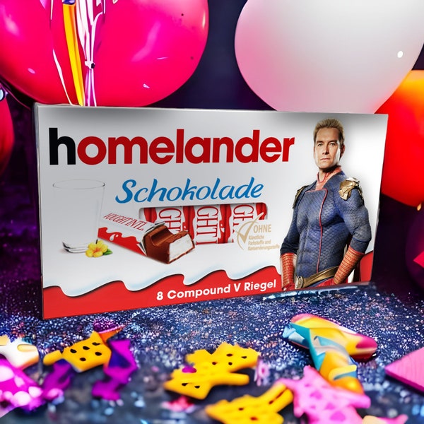 3x Aufkleber für Kinderschokolade (100g / 8 Riegel) | Motiv: The Boys | Homelander  [100.248]