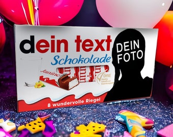 Dein Bild auf der Kinderschokolade mit eigenem Text!