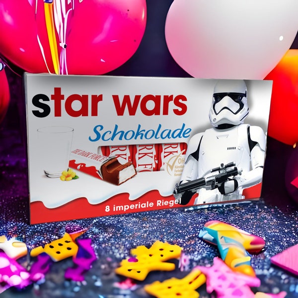 3x Aufkleber für Kinderschokolade (100g / 8 Riegel) | Motiv: Star Wars - Stormtrooper [100.035]
