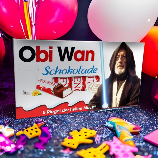 3x Aufkleber für Kinderschokolade (100g / 8 Riegel) | Motiv: Obi Wan Kenobi [100.366]