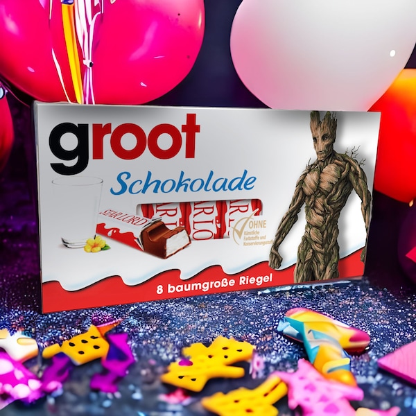 3x stickers for Kinder chocolate (100g / 8 bars) | Motif: Groot [100.255]