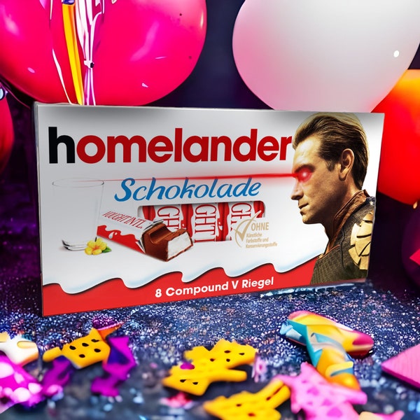 3x Aufkleber für Kinderschokolade (100g / 8 Riegel) | Motiv: The Boys | Homelander  [100.252]