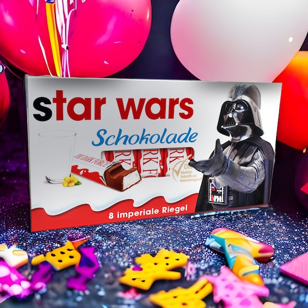 3x Aufkleber für Kinderschokolade (100g / 8 Riegel) | Motiv: Star Wars - Darth Vader [100.033]