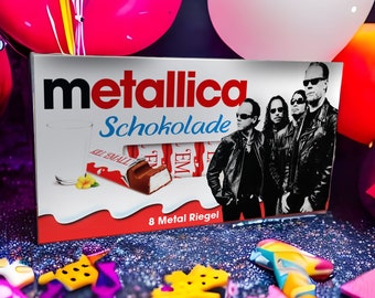 3x Aufkleber für Kinderschokolade (100g / 8 Riegel) | Motiv: | Metallica  [100.218]