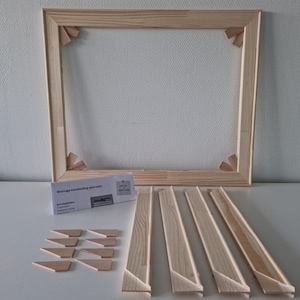 Barre per telai da 45 mm – Kit fai da te con telaio in legno – Telaio per tela senza tessuto – Telaio per tela in legno per dipinti e opere d&#39;arte