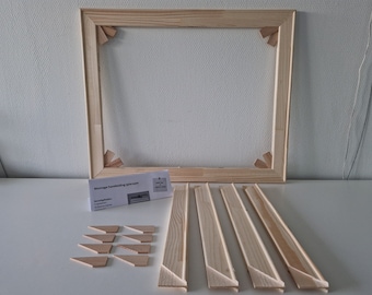 Spannlatten für Malleinwand Keilrahmenstange 45mm Holzspannlatten für Keilrahmen ohne Leinwand, Holzrahmen für Malleinwand, Leinwandtuch.
