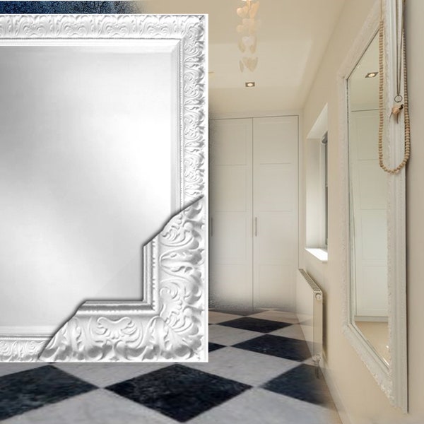 Intemporel et chic ce miroir baroque blanc brillant