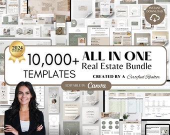 Real Estate Canva Templates, Real Estate Social Media Templates Bundle, Branding package, Real Estate Flyer, Digital Products