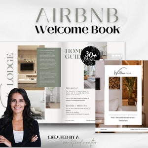 Livre de bienvenue Airbnb, Modèles Canva, Plaque de bienvenue Airbnb, Bienvenue Airbnb, Airbnb, Kit de branding, Livre d'or Airbnb, Produits numériques image 1