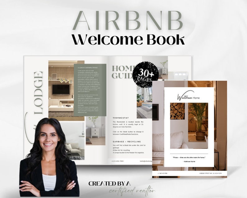 Airbnb welcome book, Canva Templates, Airbnb Welcome Sign, Airbnb Welcome, Airbnb, Branding Kit, Airbnb Guest Book, Digital Products image 1