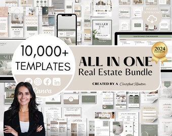 Real Estate Canva Templates, Real Estate Social Media Templates Bundle, Branding package, Real Estate Flyer, Digital Products