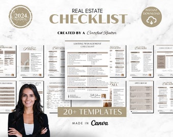 Real Estate Checklist, Real Estate Canva, Real Estate Signs, Real Estate Planner, Realtor Marketing, Real Estate Templates, Digital Products