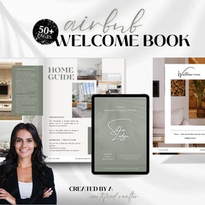 Airbnb welcome book, Canva Templates, Airbnb Welcome Sign, Airbnb Welcome, Airbnb, Branding Kit, Airbnb Guest Book, Digital Products image 2