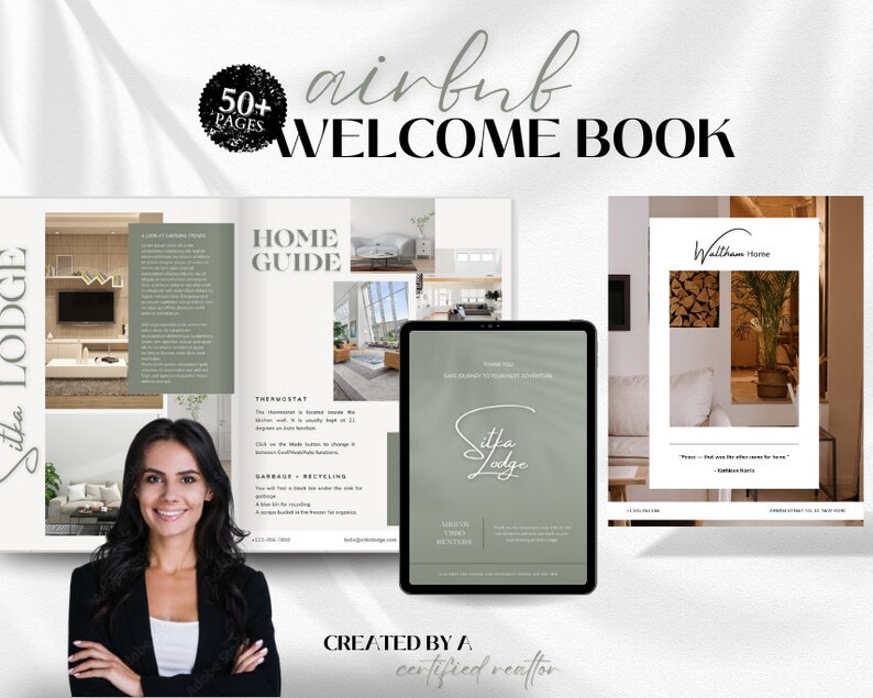 Airbnb-welkomstboek, Canva-sjablonen, Airbnb-welkomstbord, Airbnb-welkomst, Airbnb, Branding Kit, Airbnb-gastenboek, digitale producten afbeelding 2