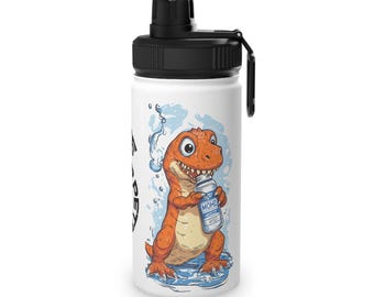 Dinosaurier-Wasserflasche für Kinder - Wiederverwendbare Edelstahl-Sportflasche