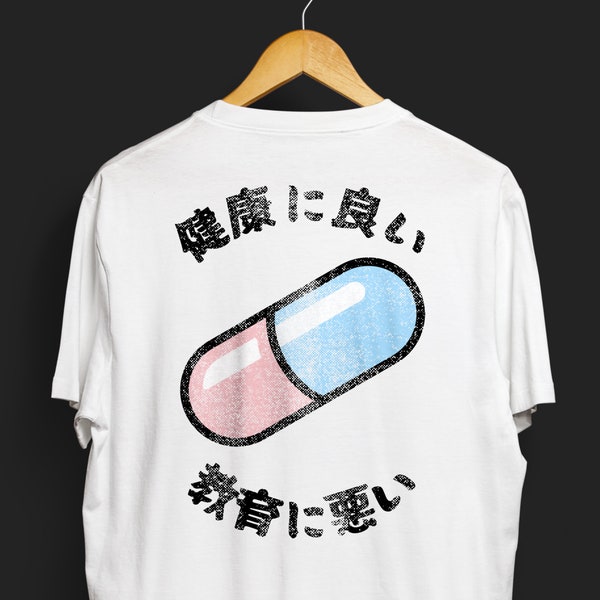 Akira tee, Original Pill design, Classic Kaneda's Jacket, Good for health, bad for education, perfect for her or him Print on the back