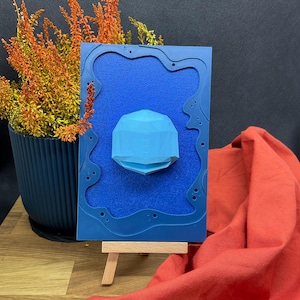Tableau Carapuce - Peinture acrylique impression 3D | Art Pokémon fait main décoration murale, cadeau original | Certificat d'authenticité